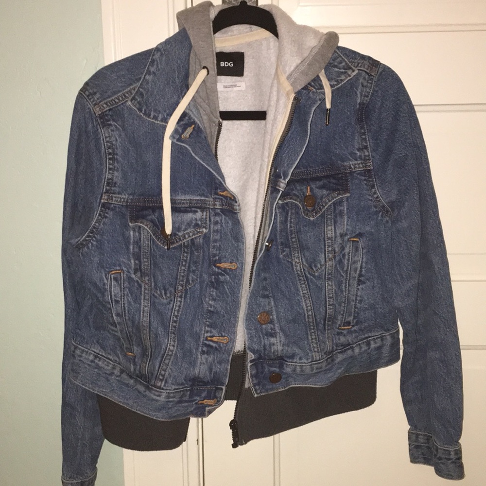 hooded jean jacket
